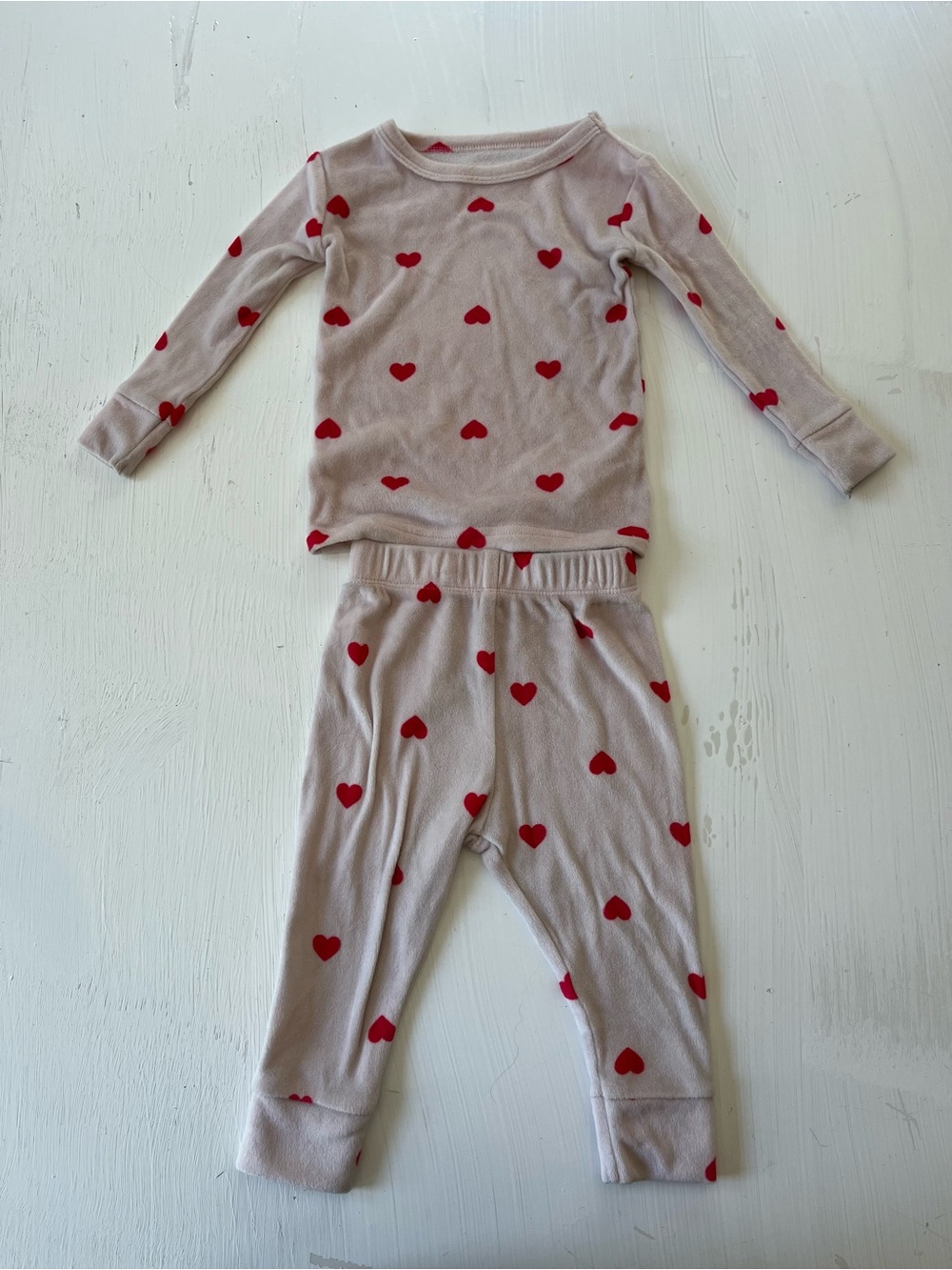 Kids Cat & Jack Pink Heart-Print Pajama Set - Cozy Two-Piece Sleepwear